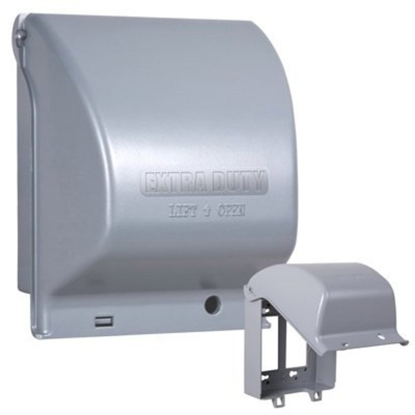 Racoorporated Electrical Box Cover, 2 Gang, Aluminum, In-Use MX6200
